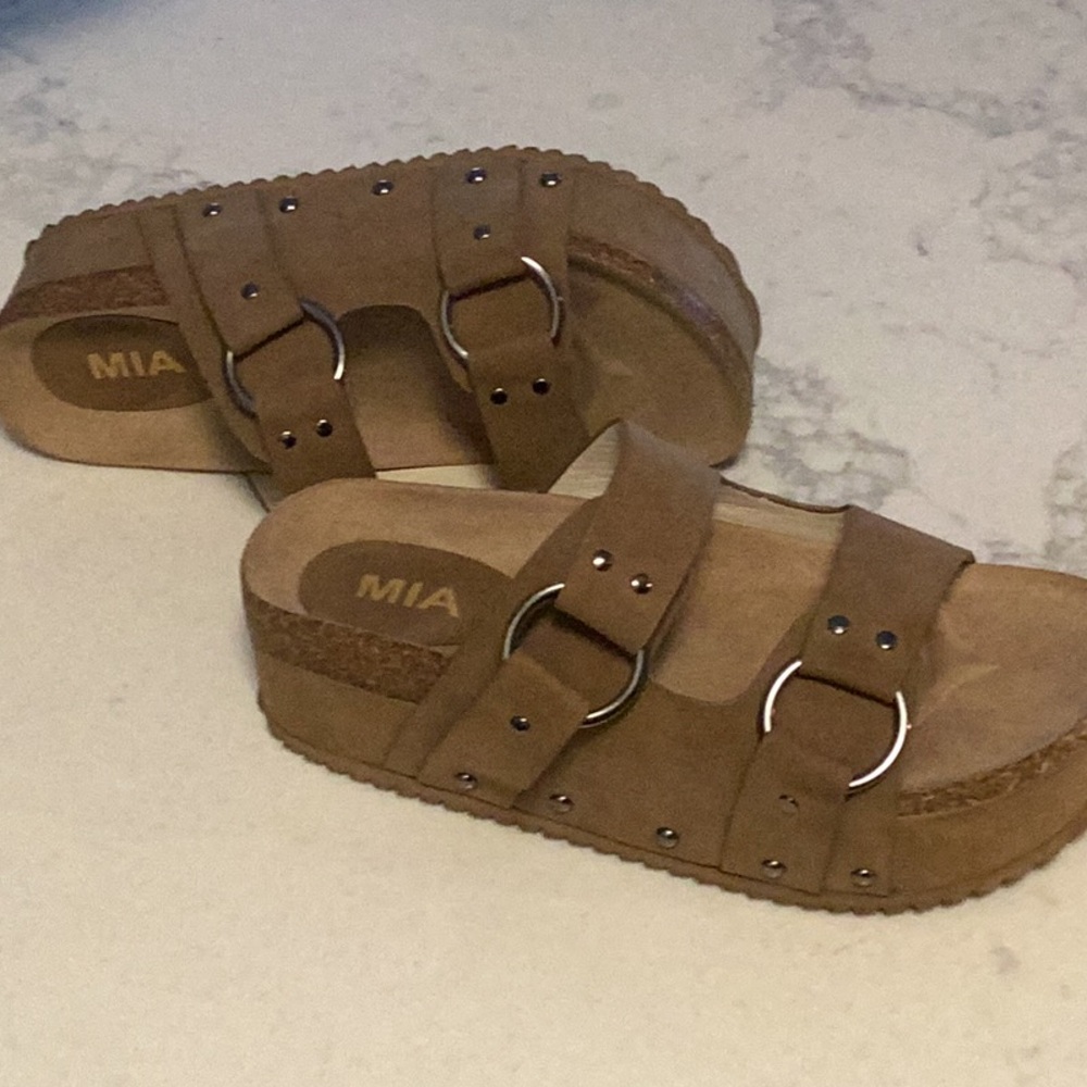 MIA Tan Platform Sandals